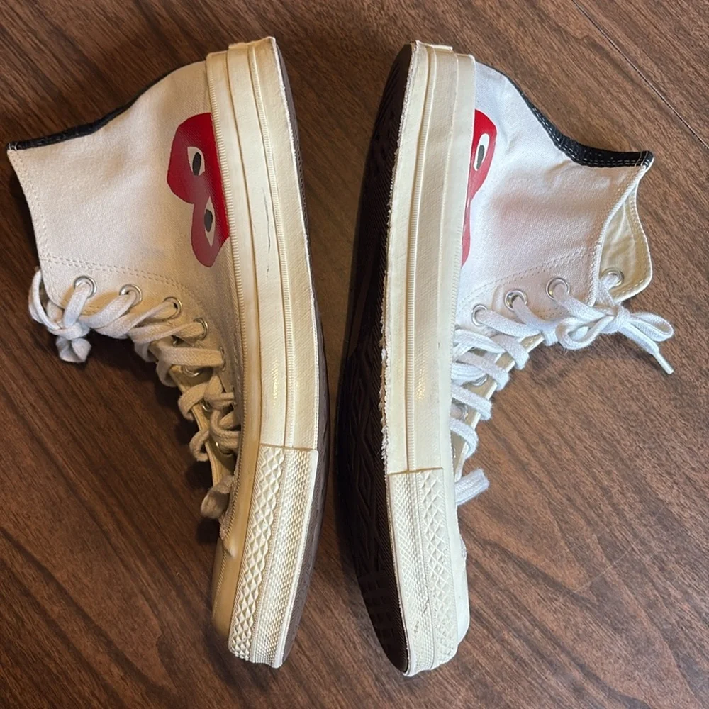 Converse Comme des Garçons Play x Chuck Taylor Milk Size 9 High Tops - Picture 5 of 10